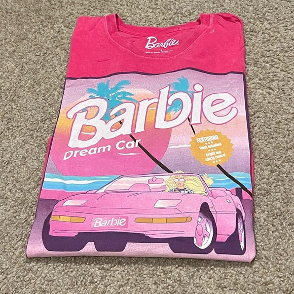 Barbie t-shirt, VGUC. It a hot pink mineral wash color. - Picture 4 of 6